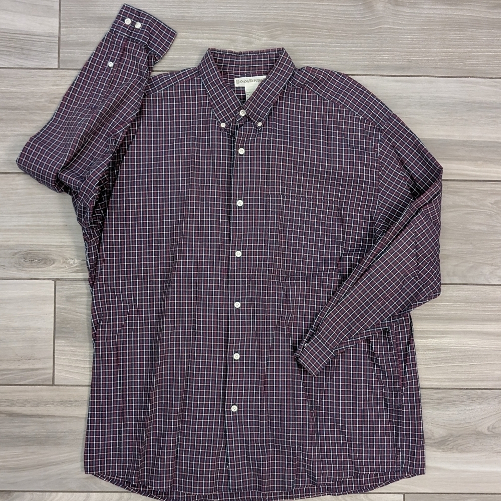🥁 Vintage Banana Republic Plaid Button Down Shirt